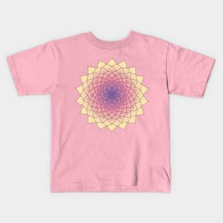 Yellow Pink and Purple Floral Mandala Kids T-Shirt